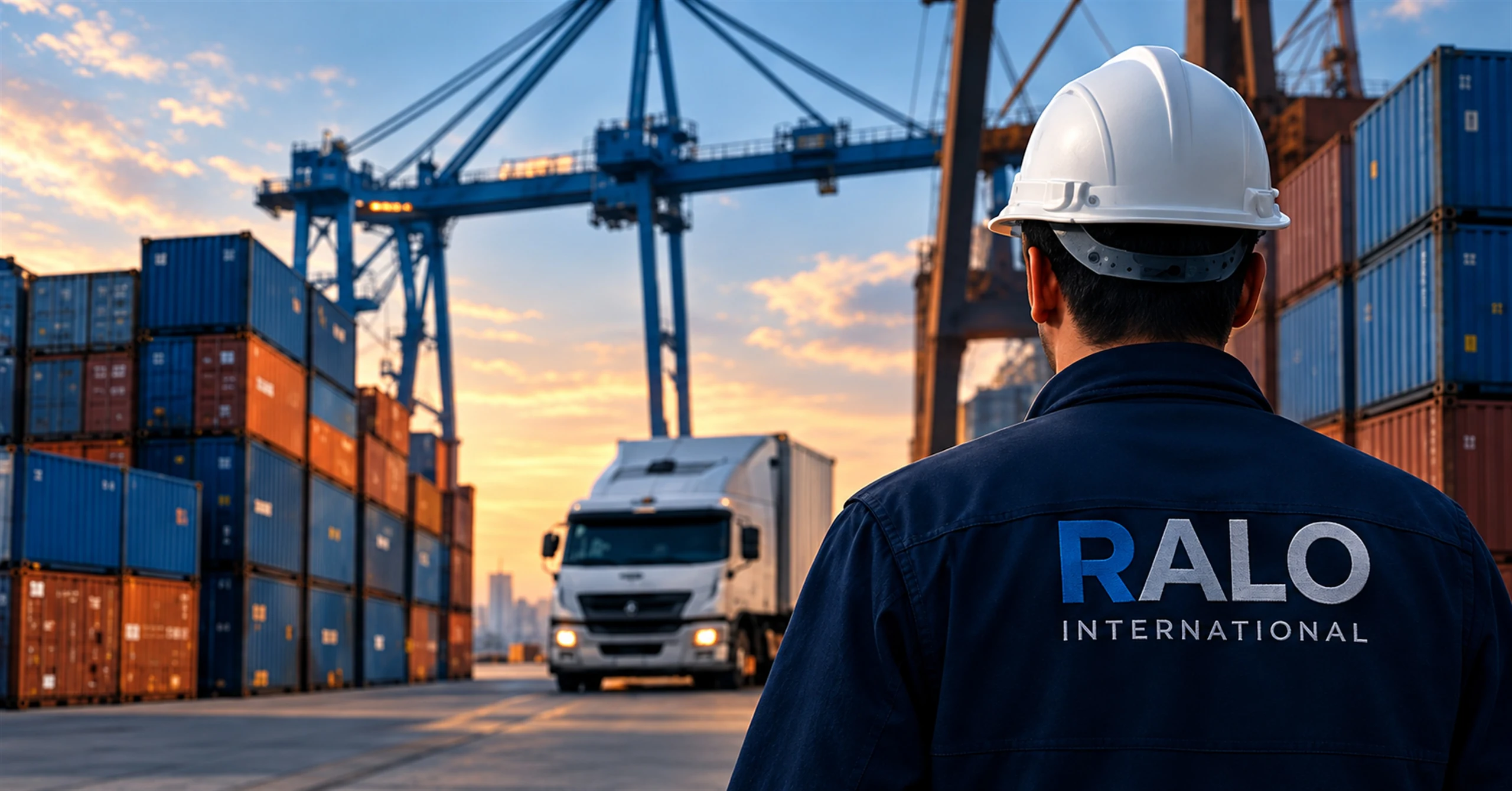 Colaborador RALO International supervisando operación portuaria